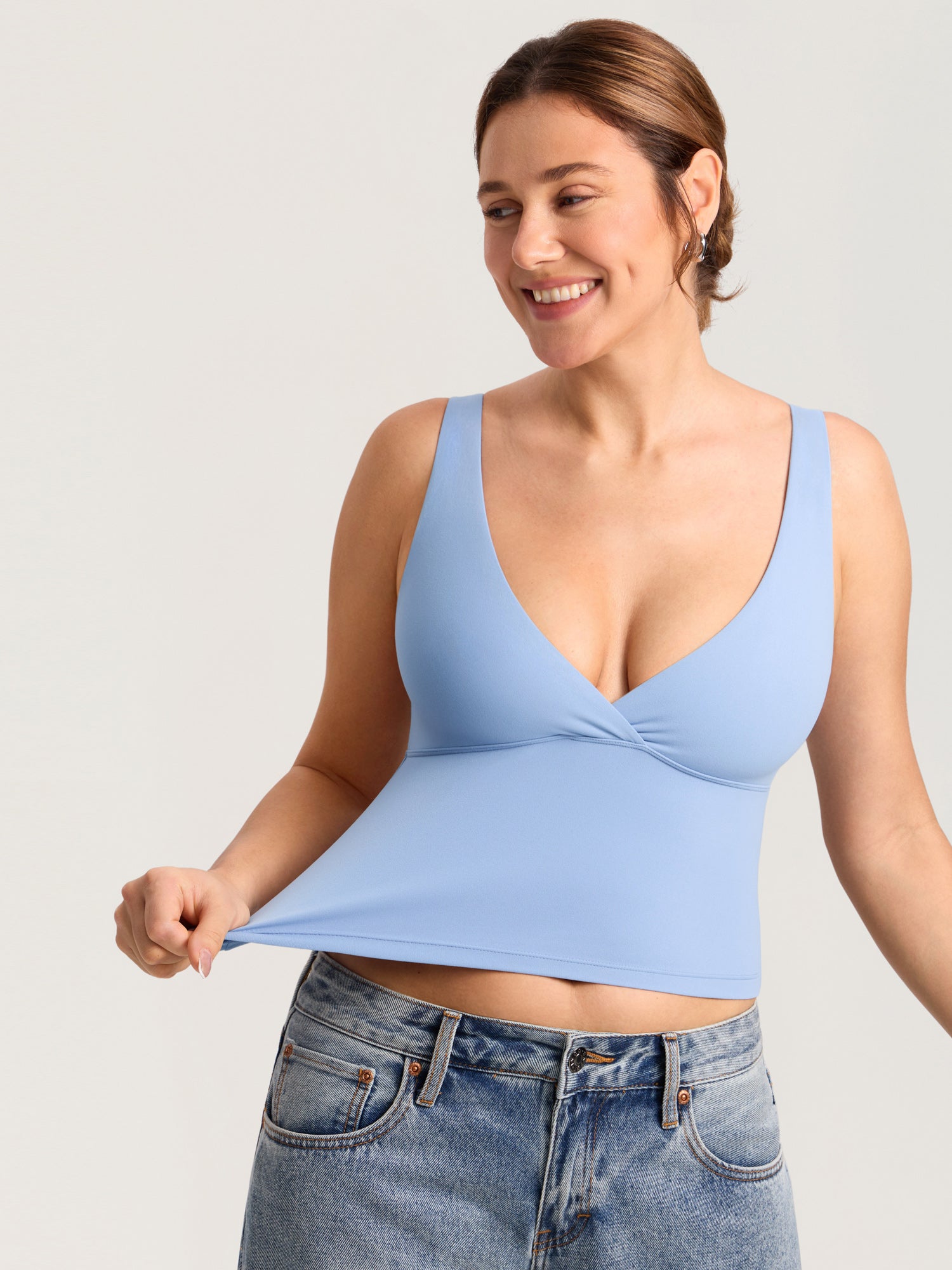 Ammetopp med omslag i croptop-modell – Natrelax® ammesinglet
