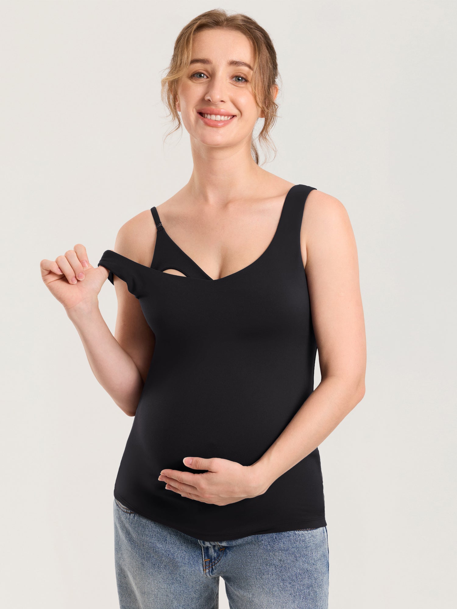 Ammetopp med V-hals – Natrelax® ammesinglet uten bøyle