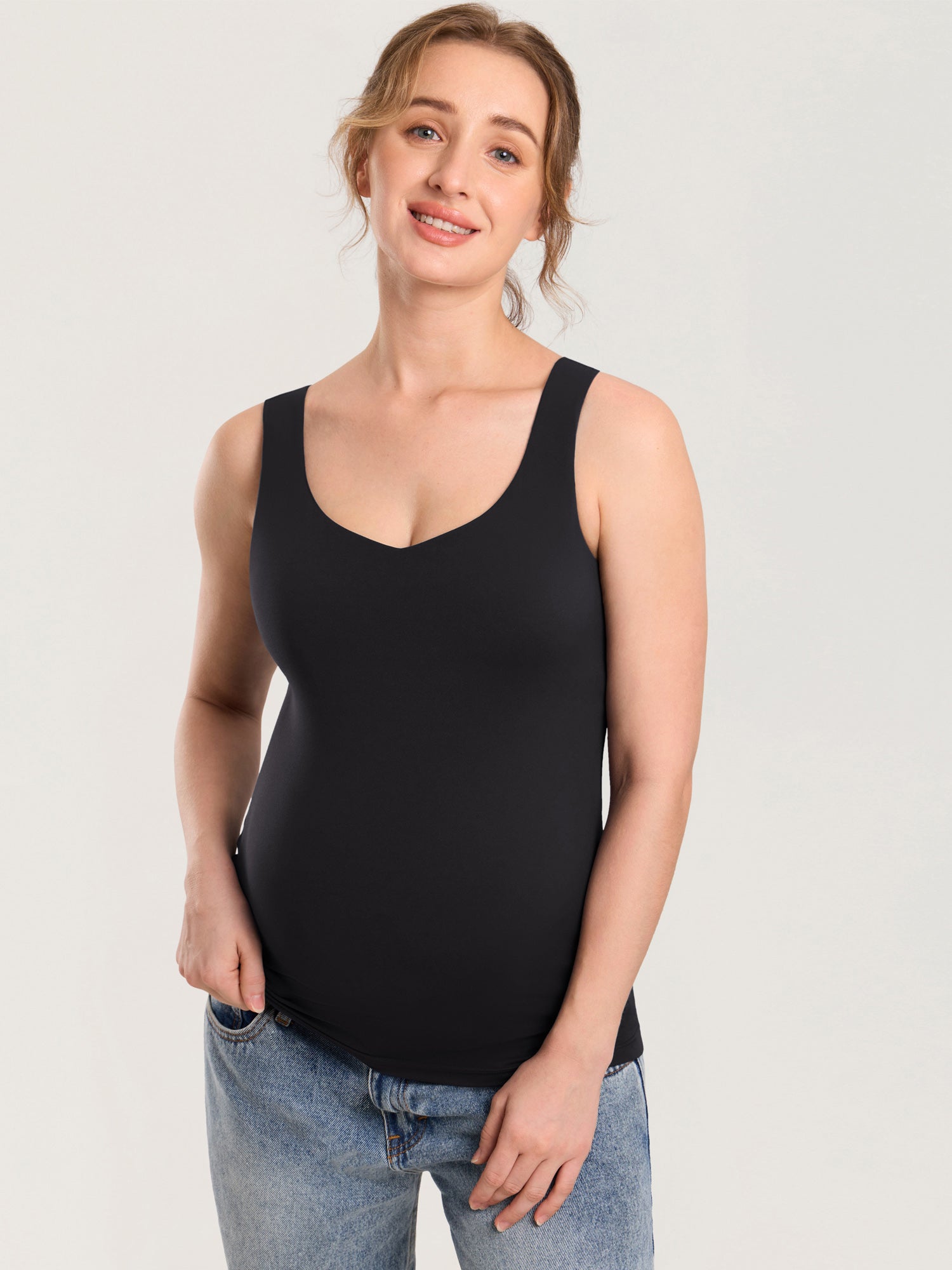 Ammetopp med V-hals – Natrelax® ammesinglet uten bøyle