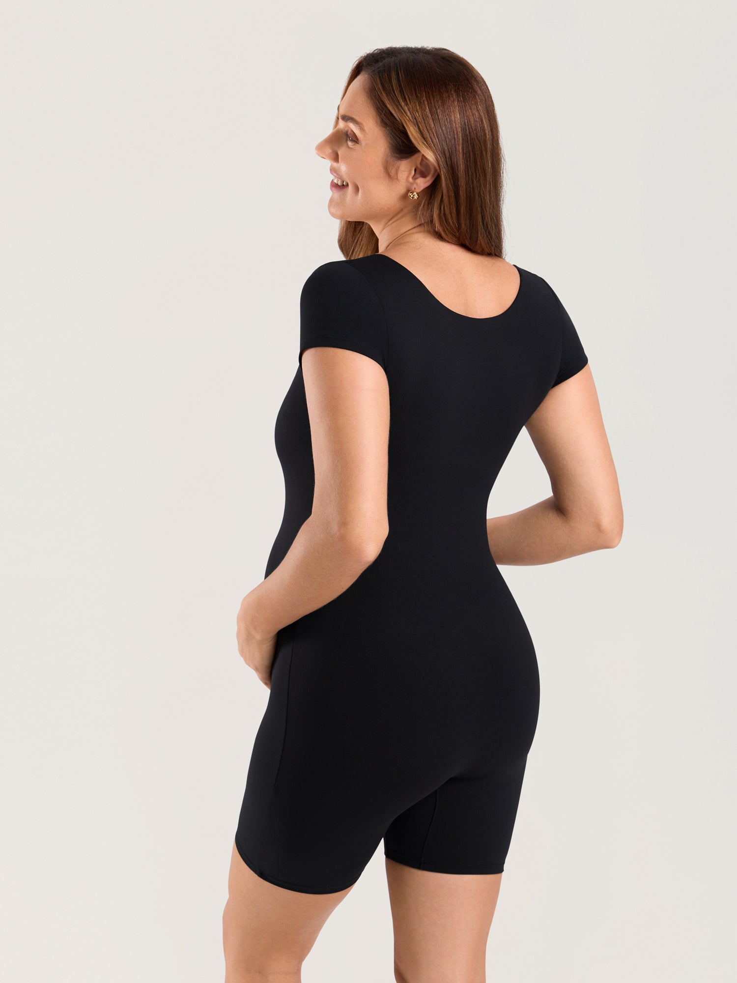 Gravid playsuit med korte ermer – Natrelax® romper for gravide