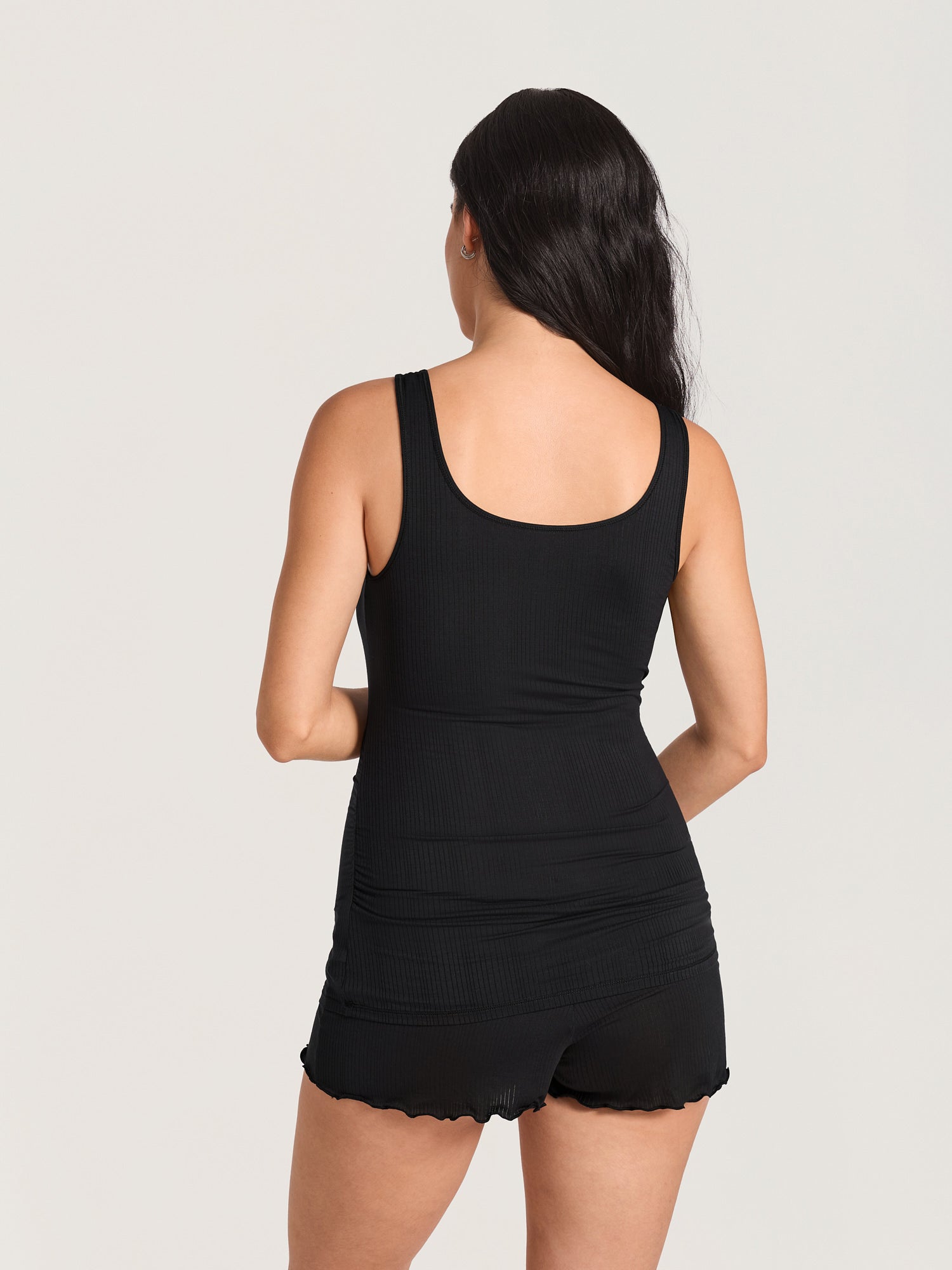 Gravidtopp i ribbet modal – myk singlet for gravide