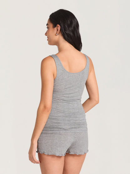 Gravidtopp i ribbet modal – myk singlet for gravide