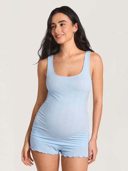 Gravidtopp i ribbet modal – myk singlet for gravide