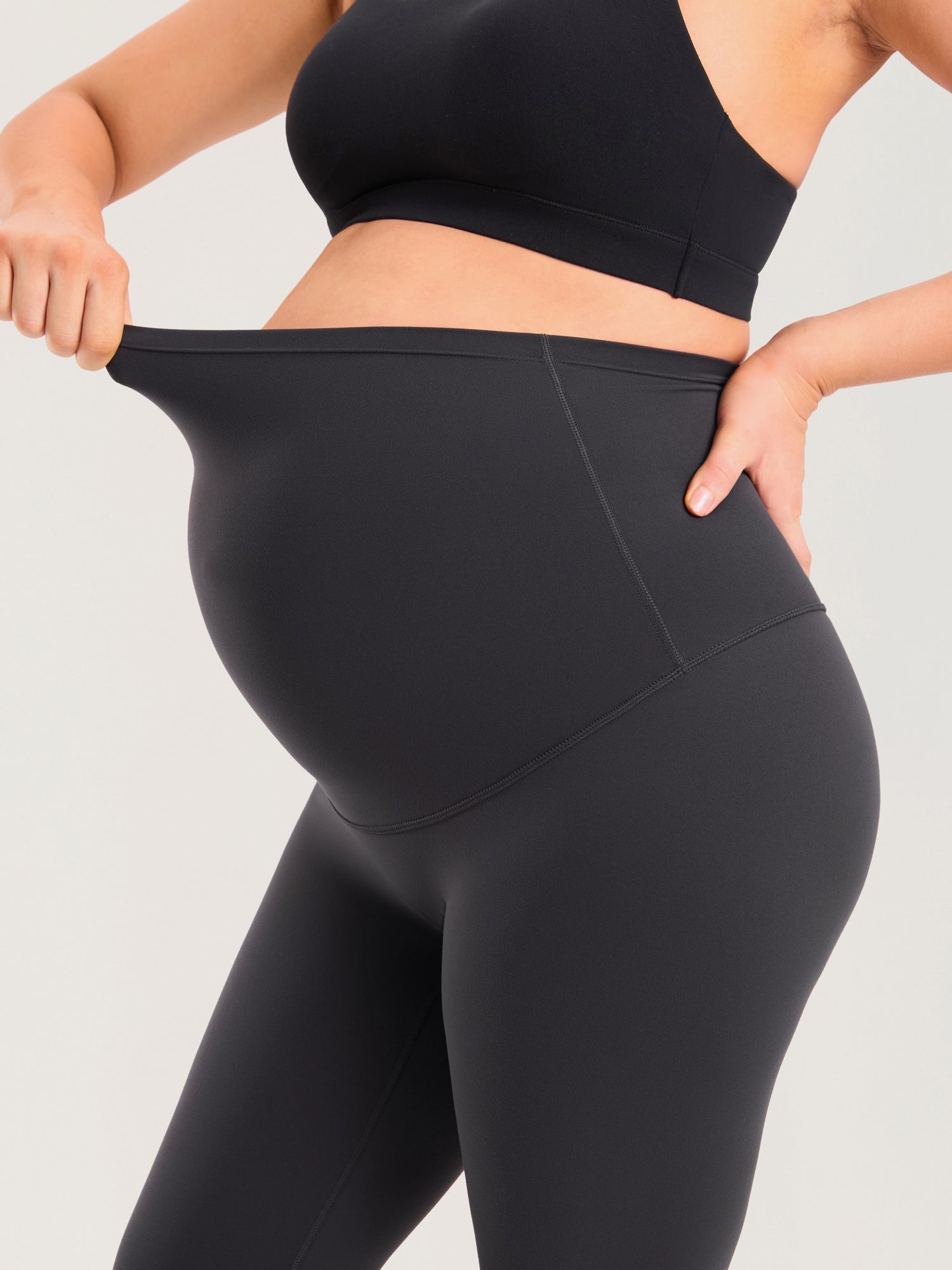 Gravidtights uten søm foran – Natrelax® leggings med høyt liv, 64 cm