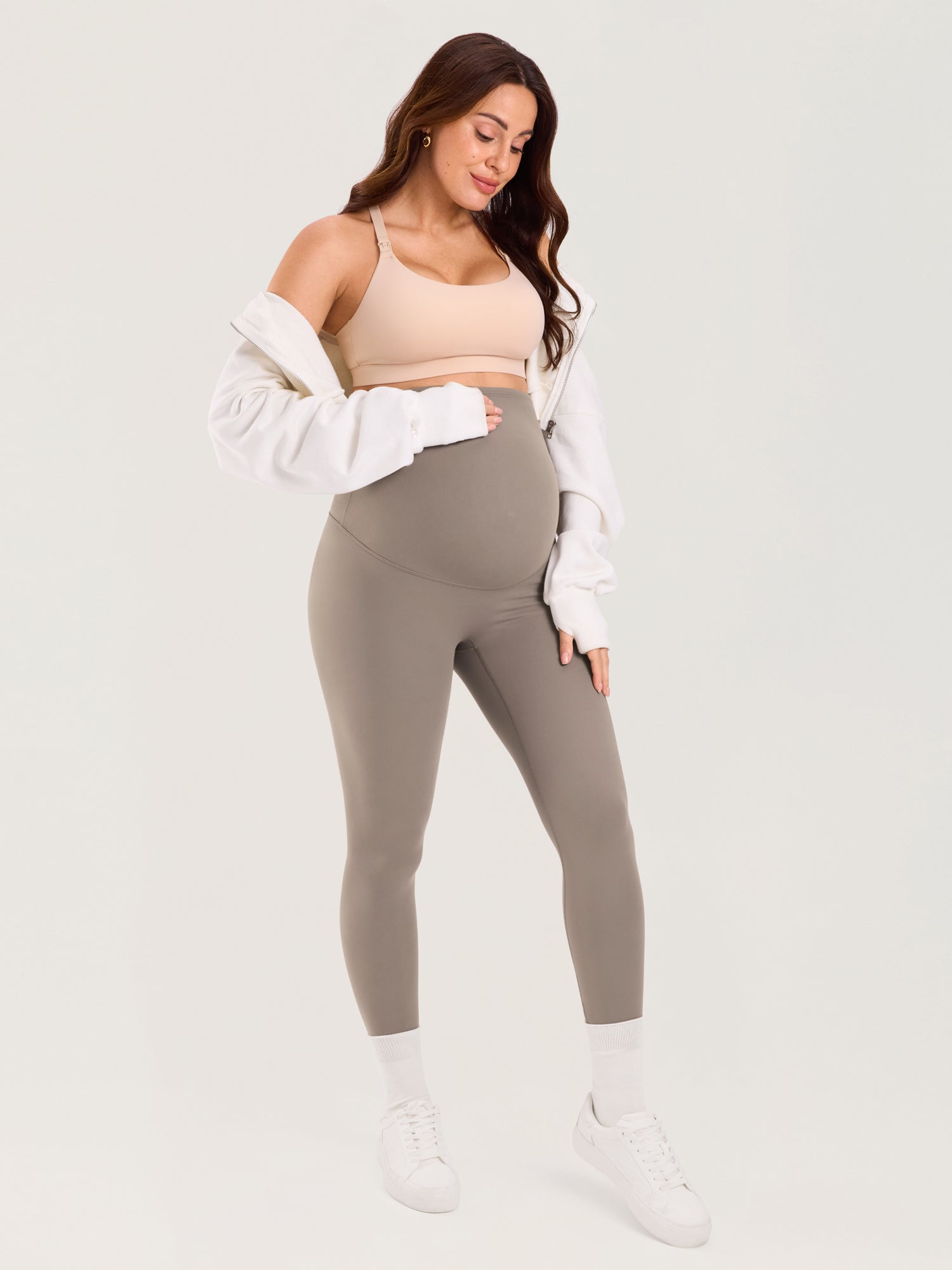 Gravidtights uten søm foran – Natrelax® leggings med høyt liv, 64 cm