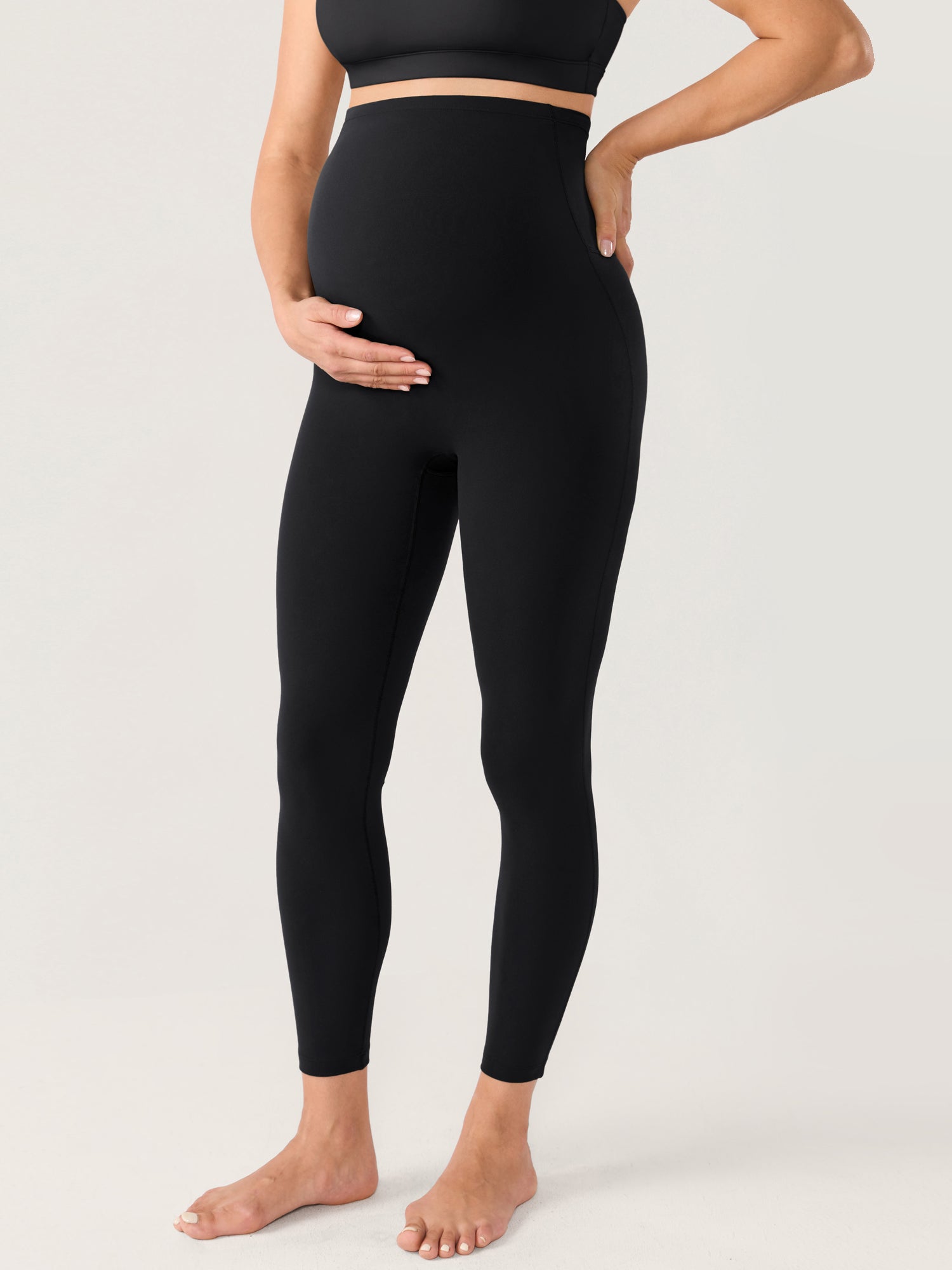 Gravidtights med sømløs front – Natrelax® leggings med høyt liv, 64 cm