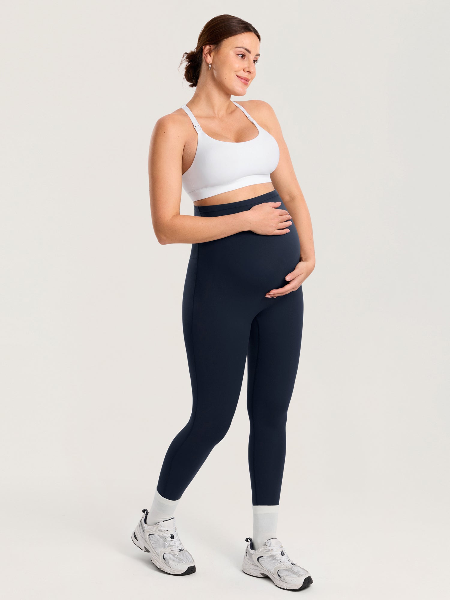 Gravidtights med sømløs front – Natrelax® leggings med høyt liv, 64 cm