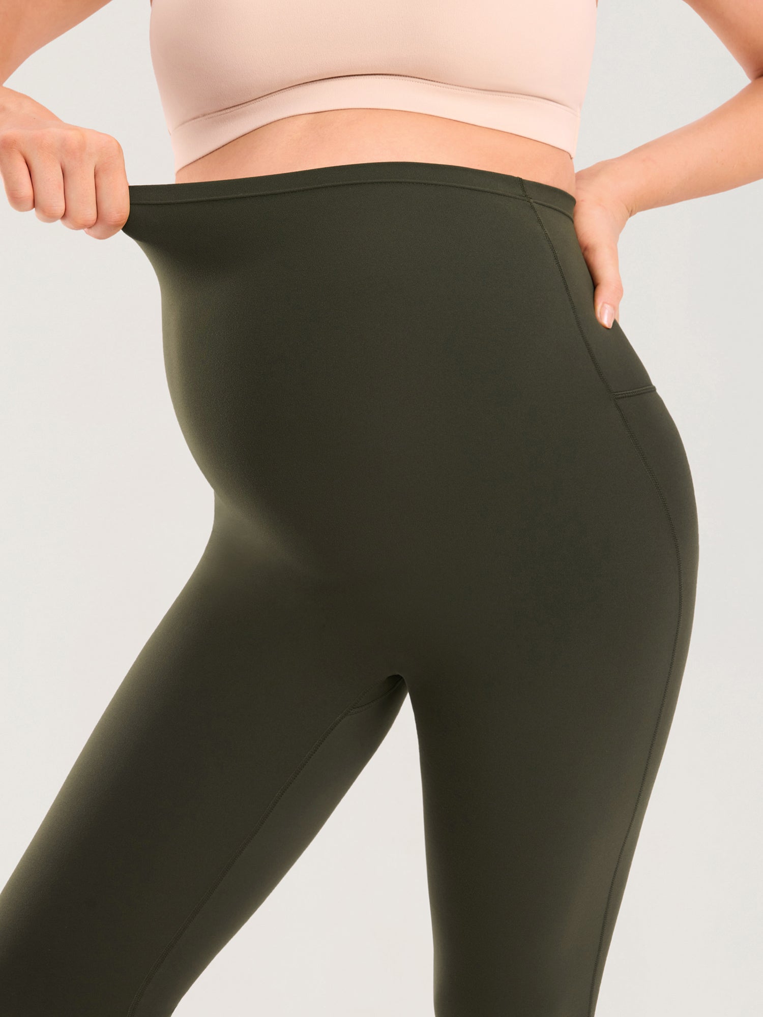 Gravidtights med sømløs front – Natrelax® leggings med høyt liv, 64 cm