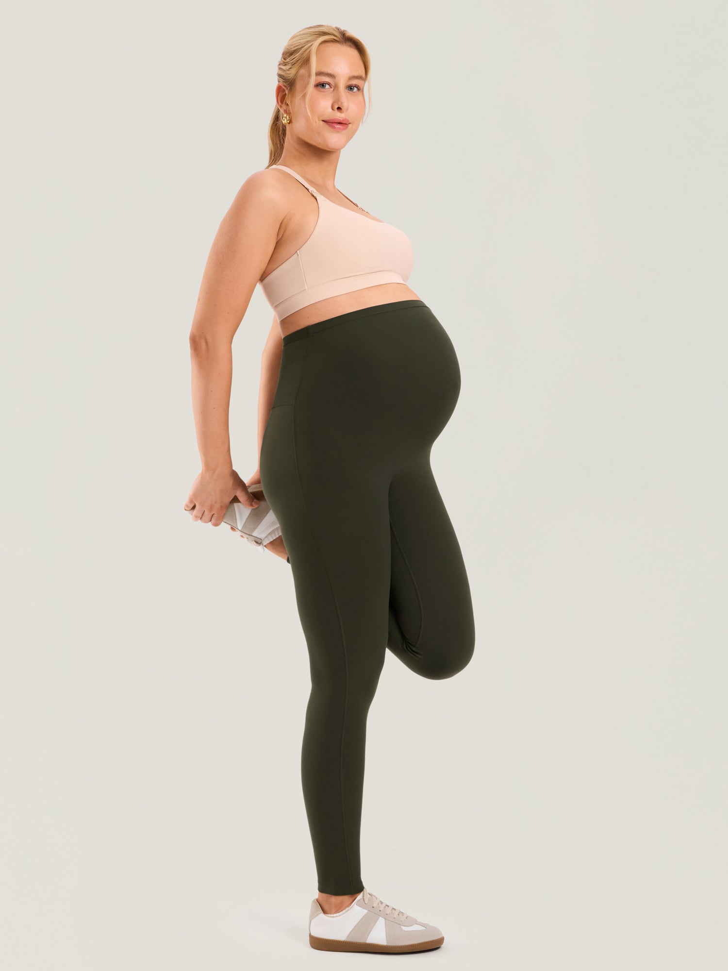 Gravidtights med sømløs front – Natrelax® leggings med høyt liv, 64 cm