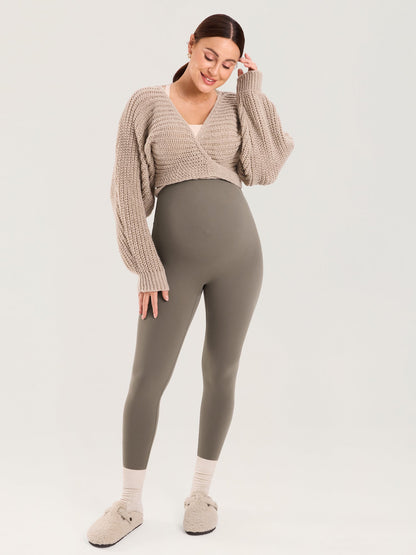 Gravidtights med sømløs front – Natrelax® leggings med høyt liv, 64 cm
