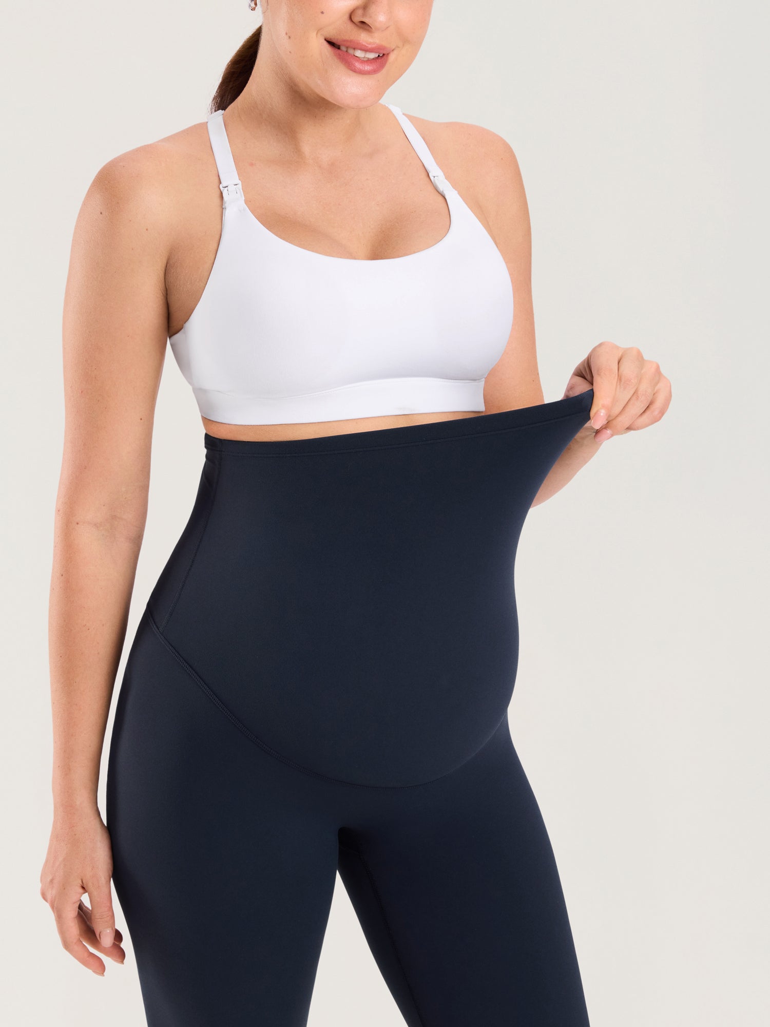Utsvingte gravidtights uten søm foran – Natrelax® flare leggings, 80 cm