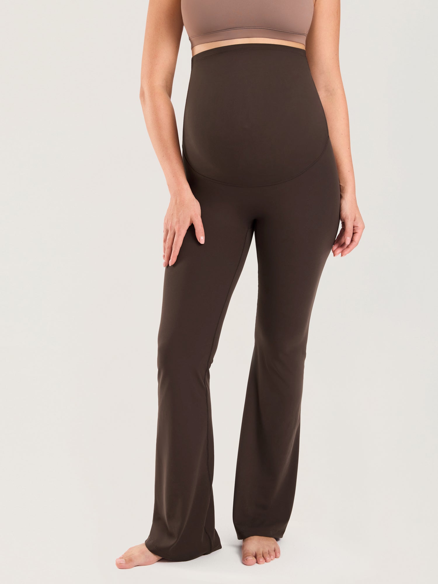 Utsvingte gravidtights uten søm foran – Natrelax® flare leggings, 80 cm