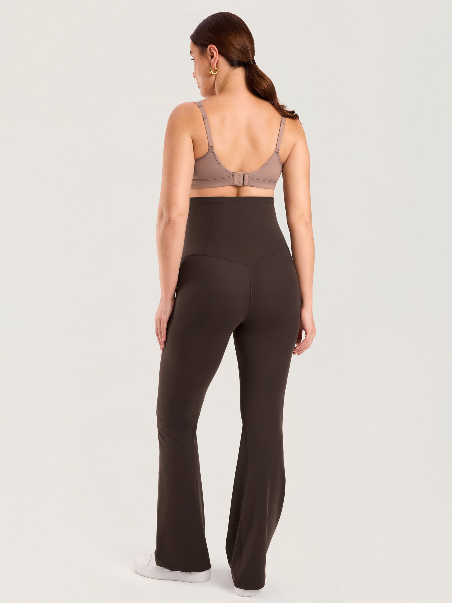 Utsvingte gravidtights uten søm foran – Natrelax® flare leggings, 80 cm