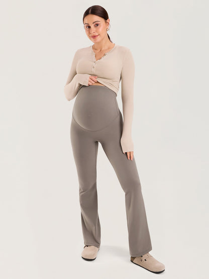 Utsvingte gravidtights uten søm foran – Natrelax® flare leggings, 80 cm