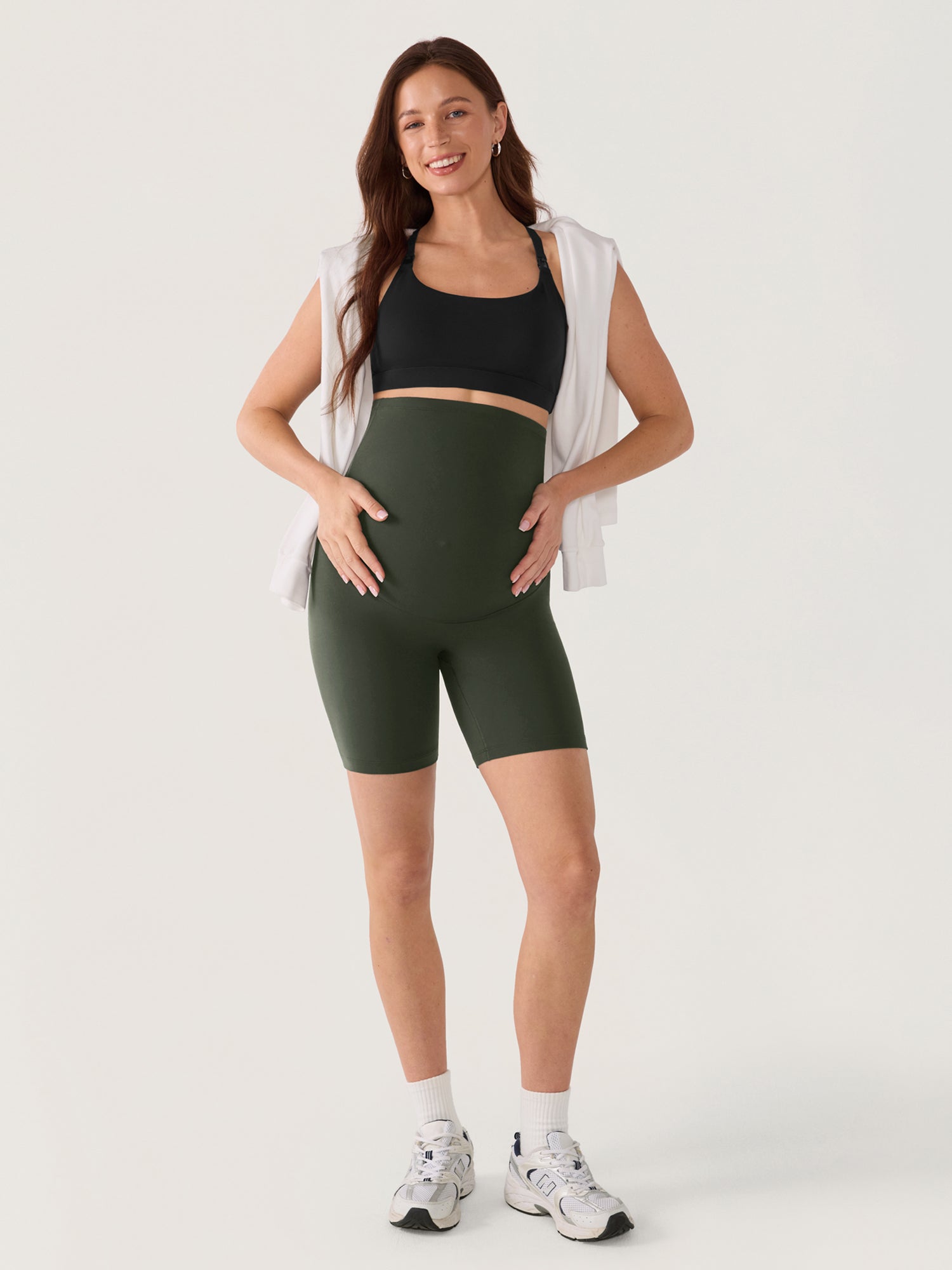 Gravidshorts uten søm foran – Natrelax® shorts med høyt liv, 15 cm
