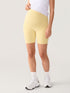 Gravidshorts uten søm foran – Natrelax® shorts med høyt liv, 15 cm – Smørgul