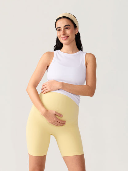 Gravidshorts uten søm foran – Natrelax® shorts med høyt liv, 15 cm