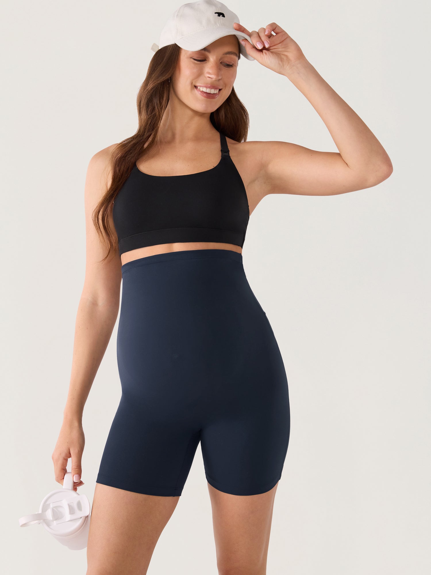Gravidshorts med sømløs front – Natrelax® shorts med høyt liv, 15 cm