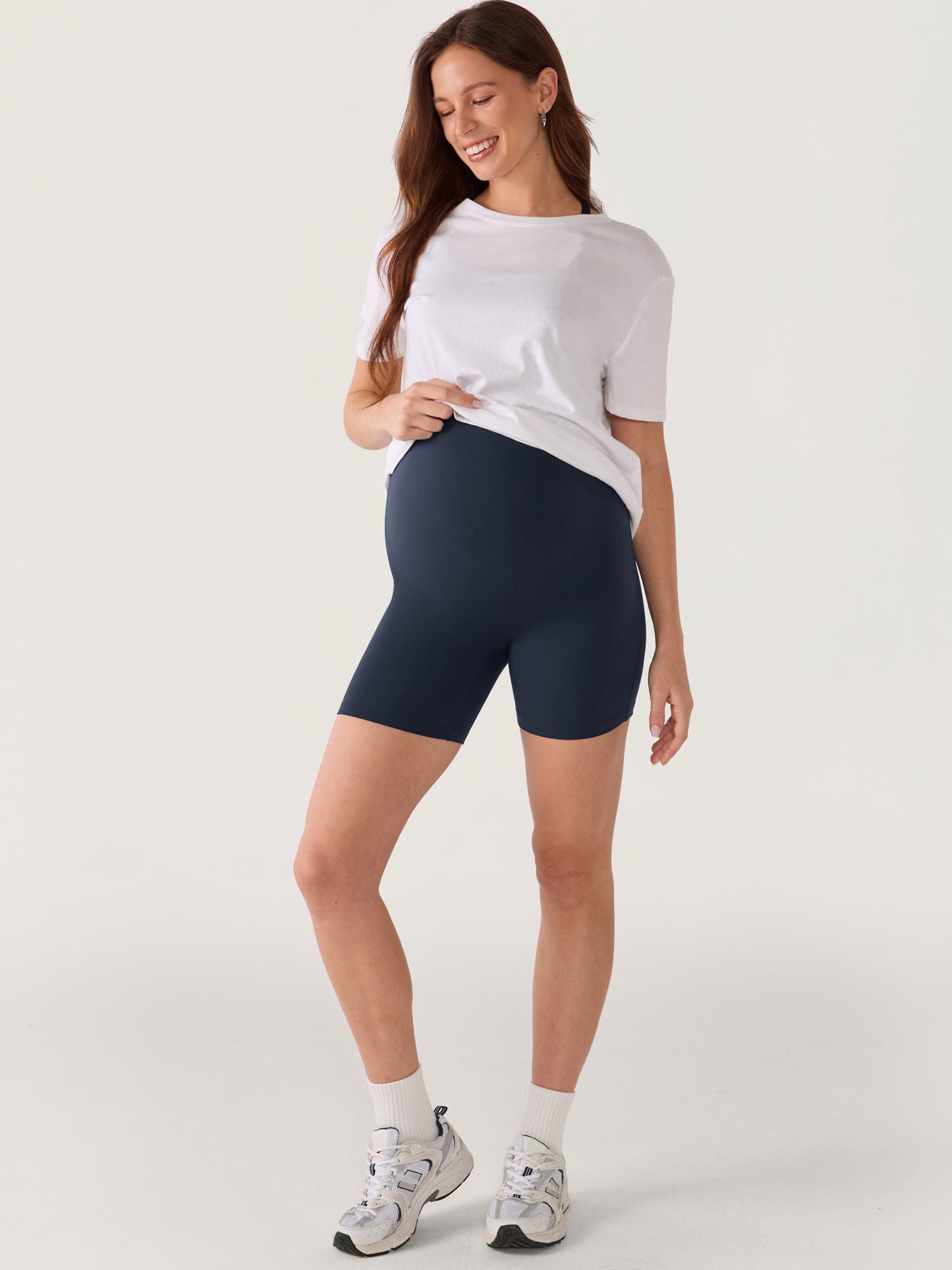 Gravidshorts med sømløs front – Natrelax® shorts med høyt liv, 15 cm