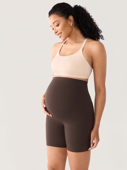 Gravidshorts med sømløs front – Natrelax® shorts med høyt liv, 15 cm