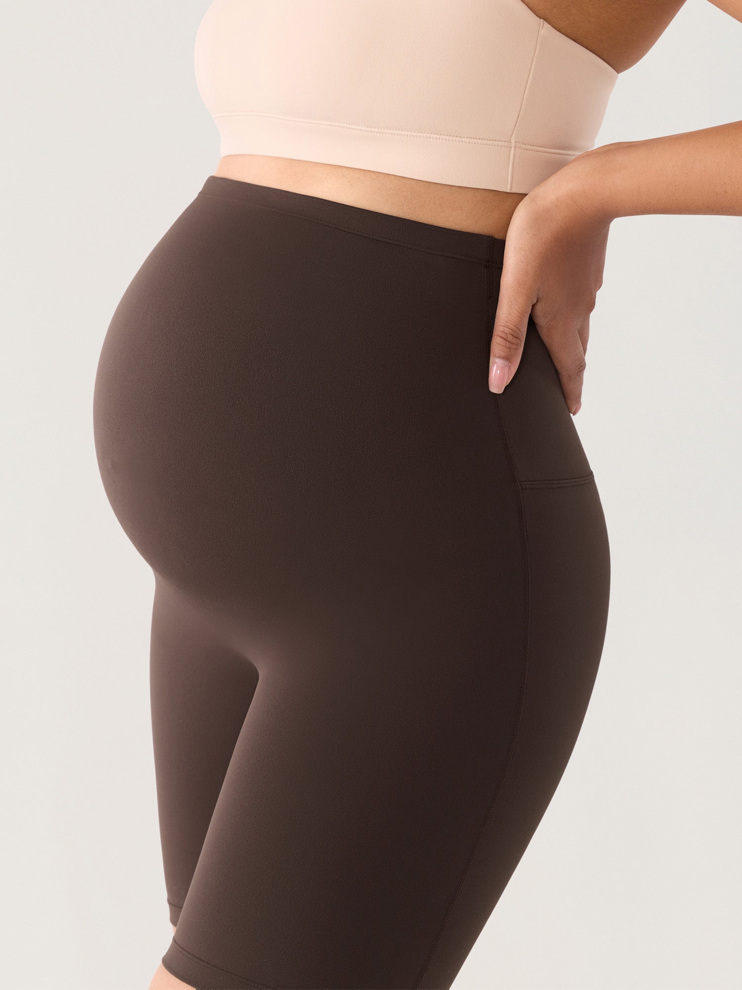 Gravidshorts med sømløs front – Natrelax® shorts med høyt liv, 15 cm
