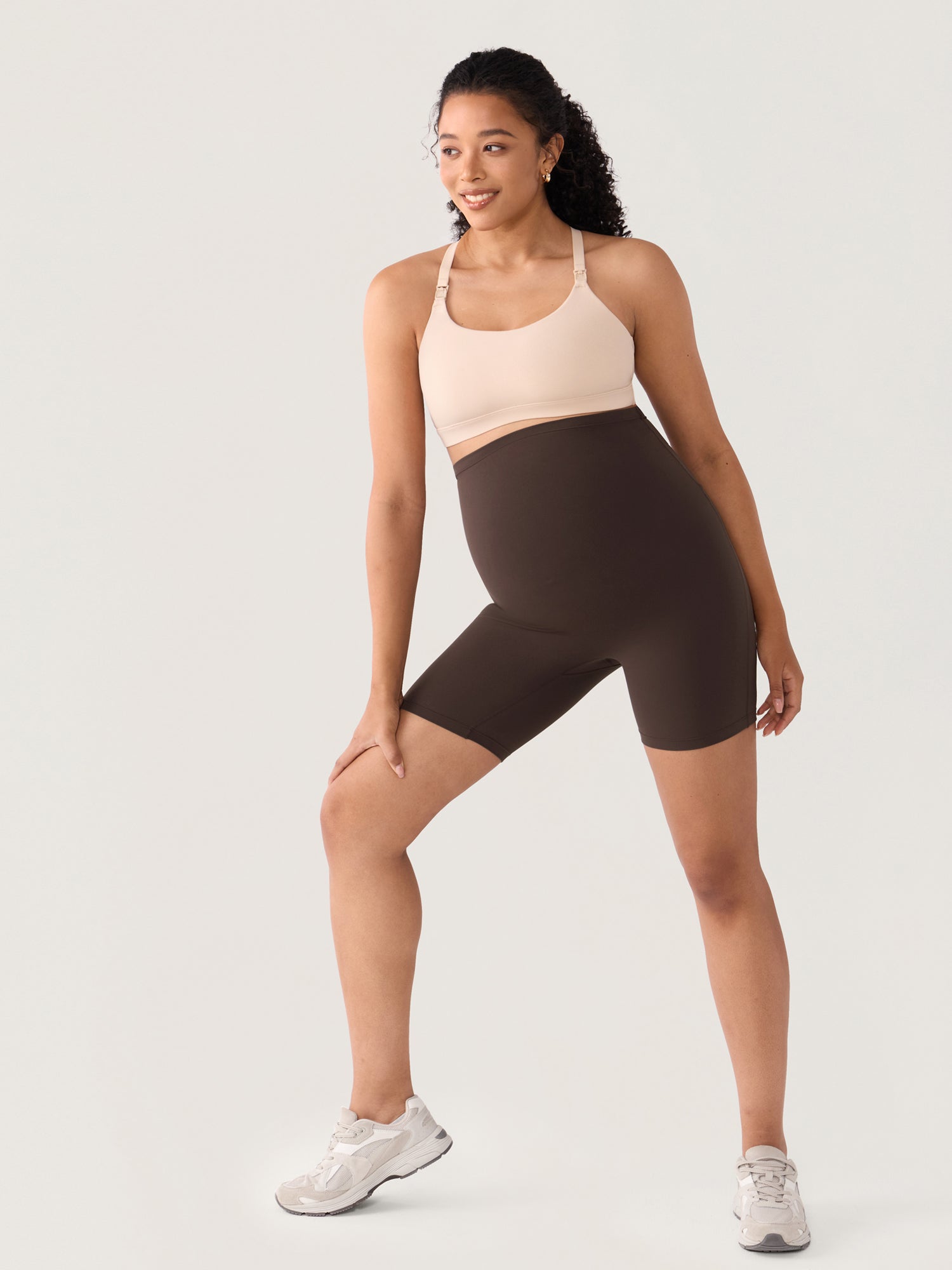 Gravidshorts med sømløs front – Natrelax® shorts med høyt liv, 15 cm
