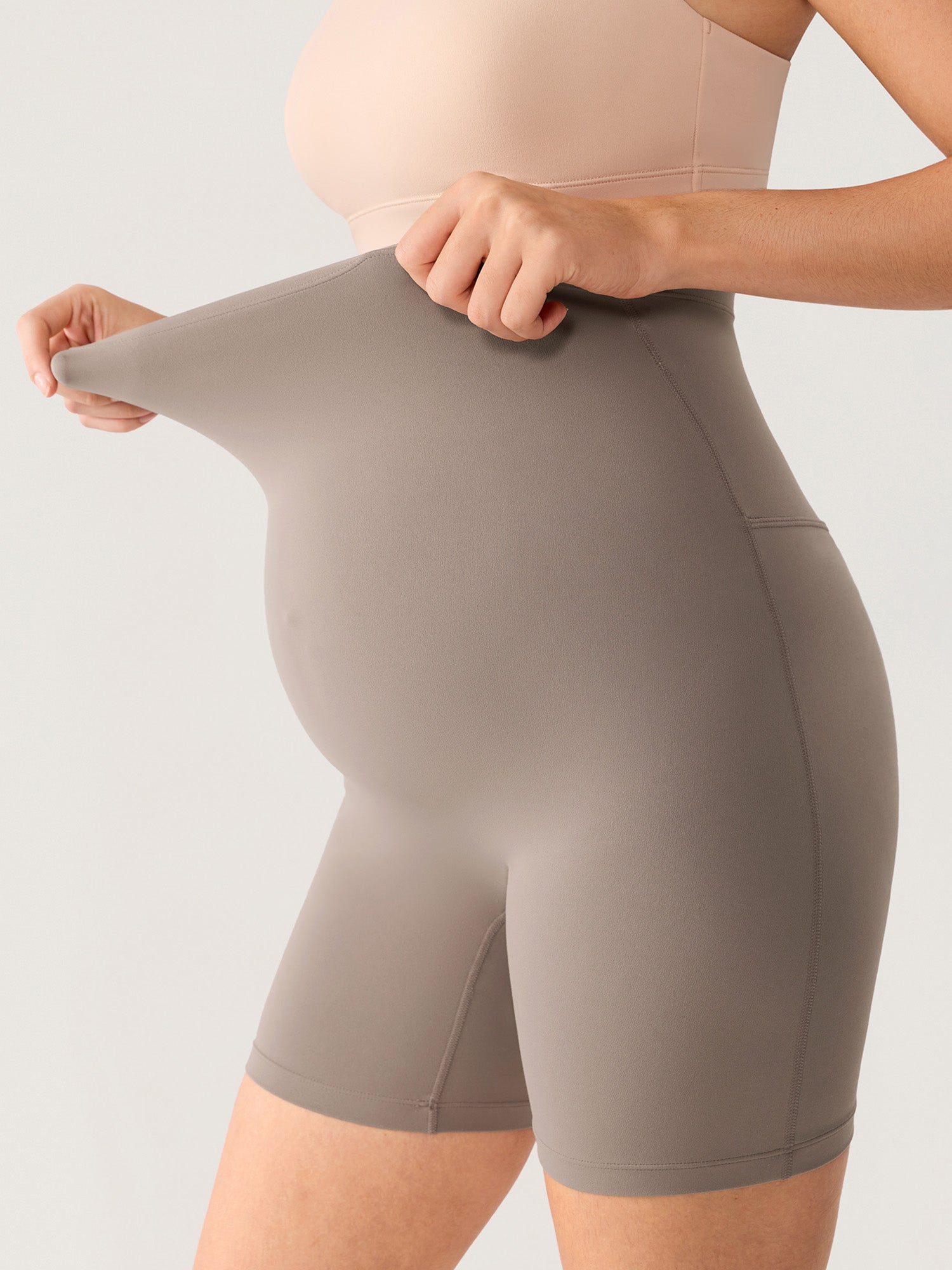 Gravidshorts med sømløs front – Natrelax® shorts med høyt liv, 15 cm