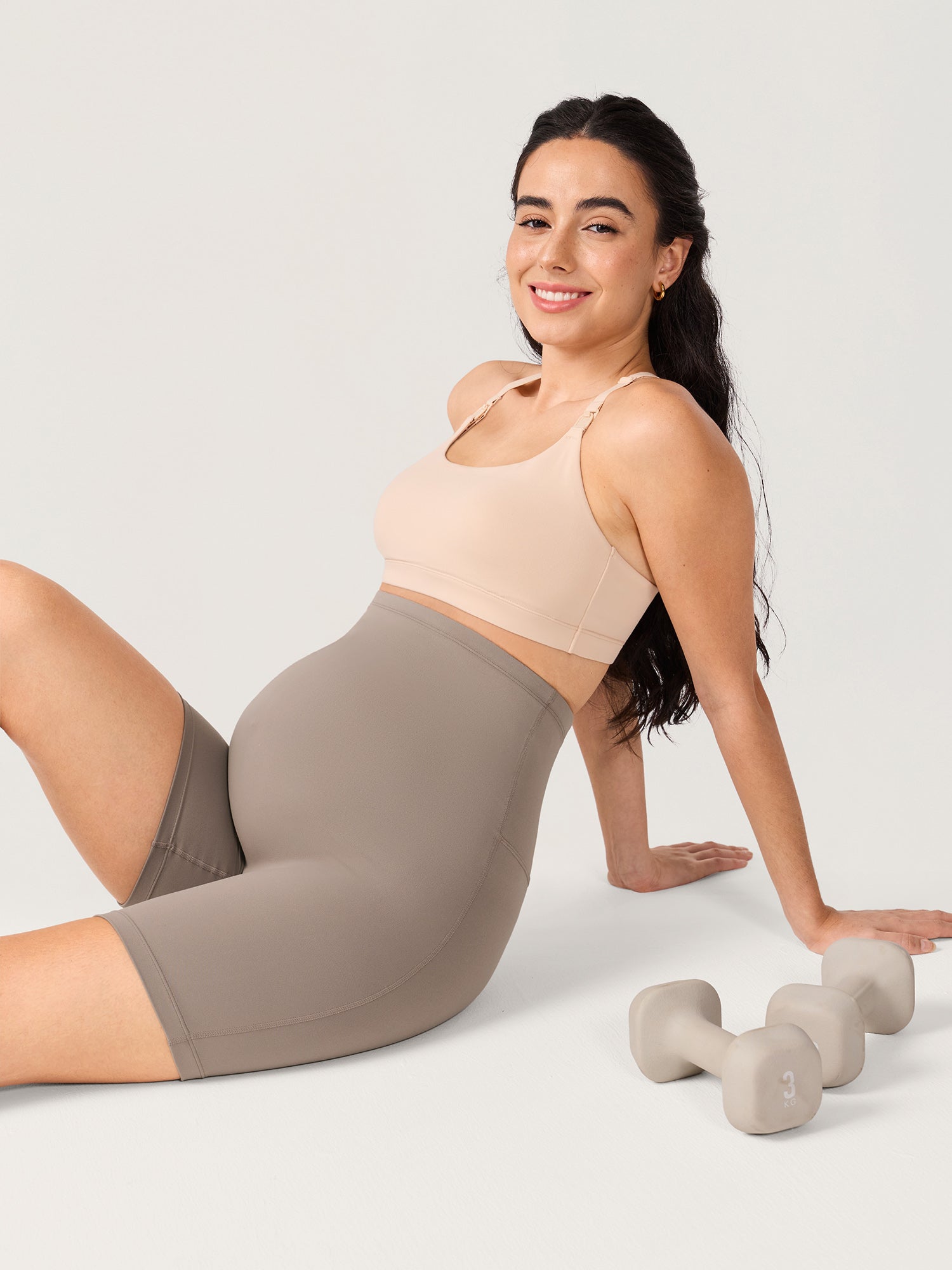 Gravidshorts med sømløs front – Natrelax® shorts med høyt liv, 15 cm