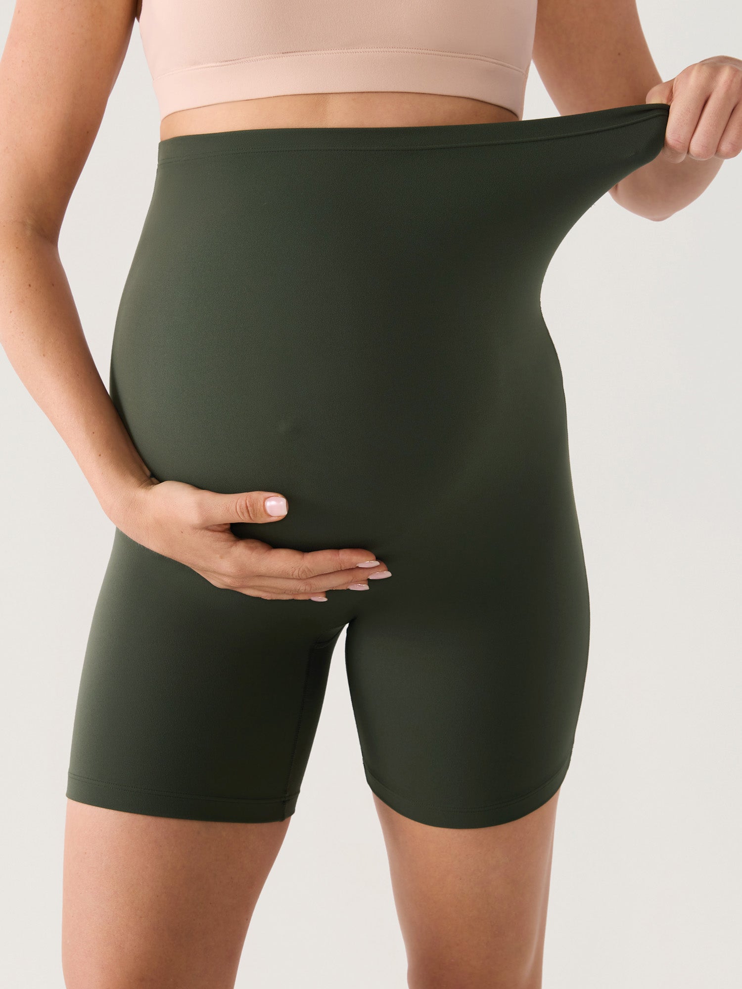 Gravidshorts med sømløs front – Natrelax® shorts med høyt liv, 15 cm