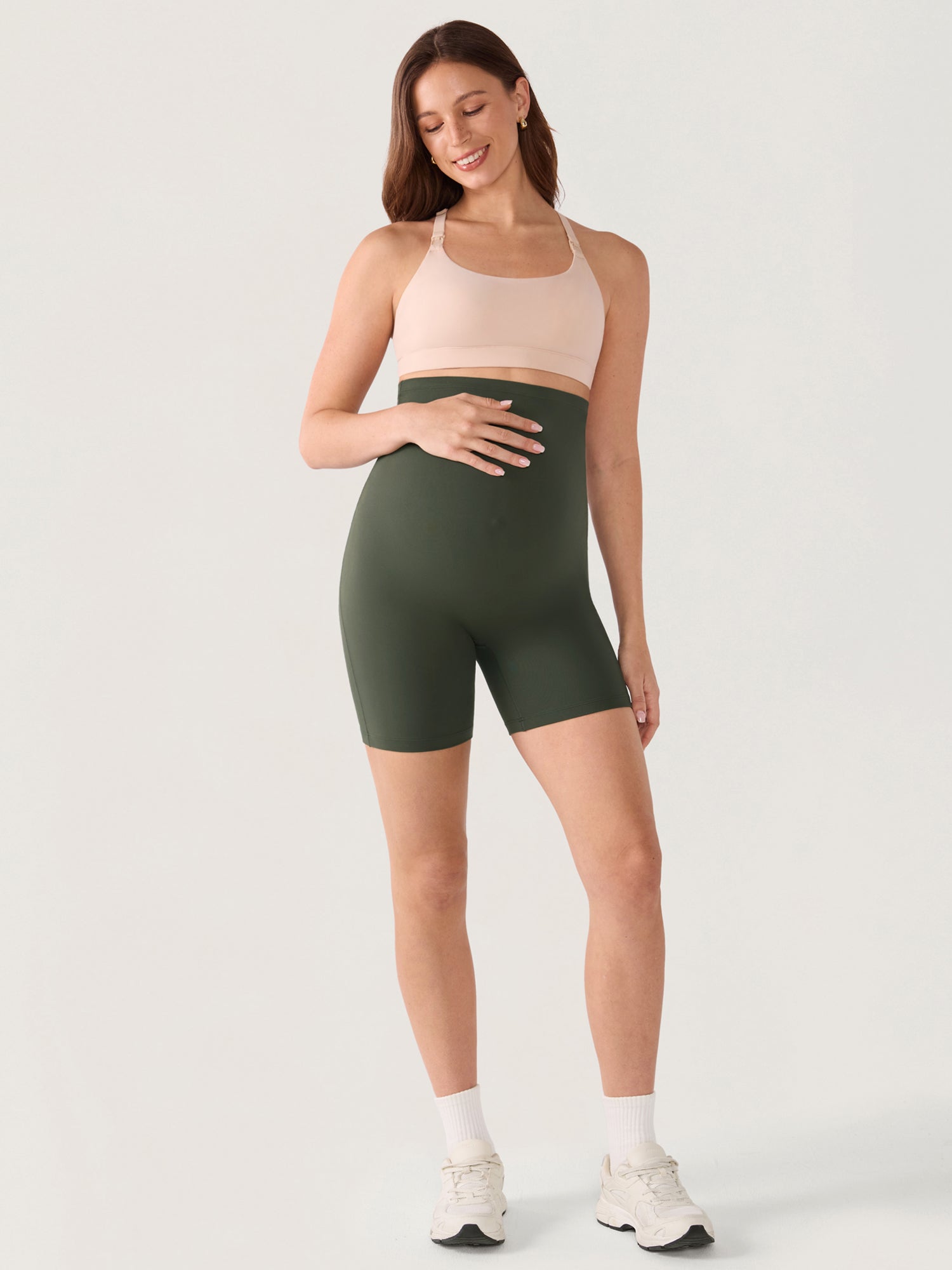 Gravidshorts med sømløs front – Natrelax® shorts med høyt liv, 15 cm