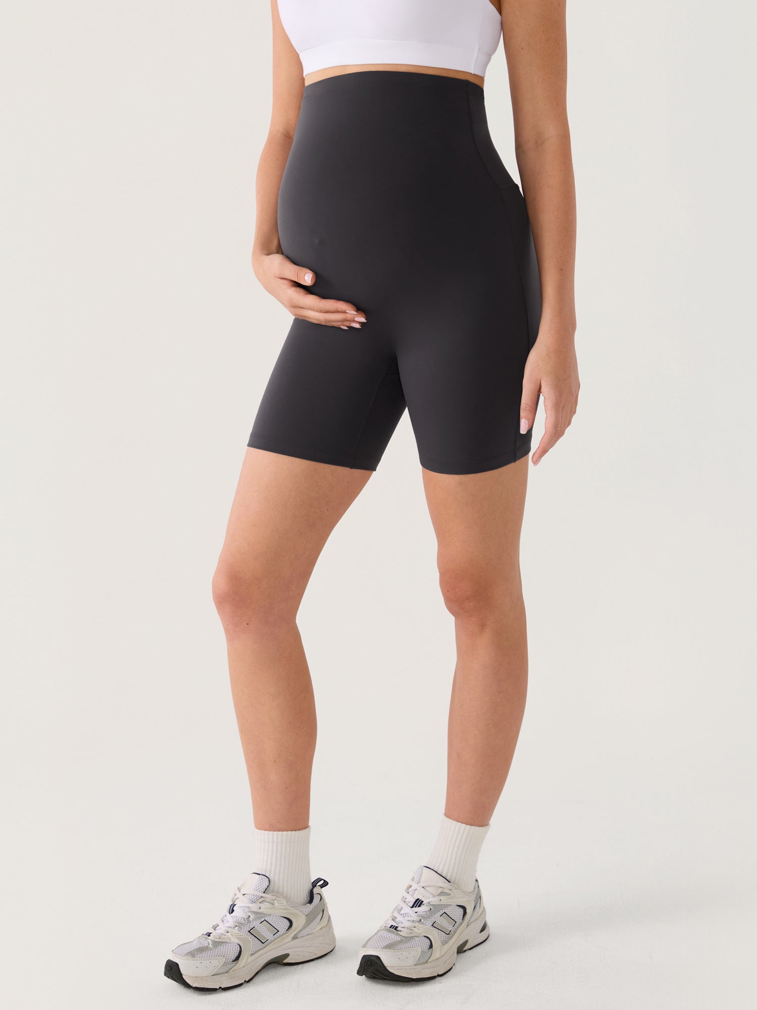 Gravidshorts med sømløs front – Natrelax® shorts med høyt liv, 15 cm