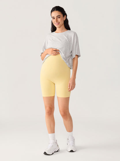 Gravidshorts med sømløs front – Natrelax® shorts med høyt liv, 15 cm