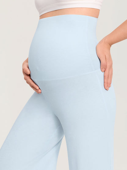 Gravidbukser med vide ben i modal og bomull – brettbar linning, 72 cm