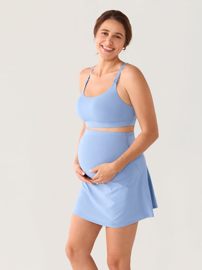 Gravidskjørt med innebygde shorts – A-fasong tennisskjørt for gravide