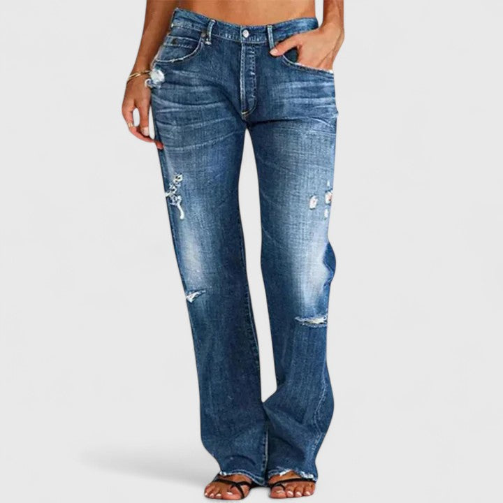 Marlowe | Vide jeans i slitt denim med lavt liv