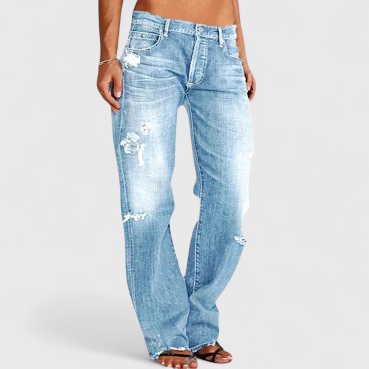 Marlowe | Vide jeans i slitt denim med lavt liv