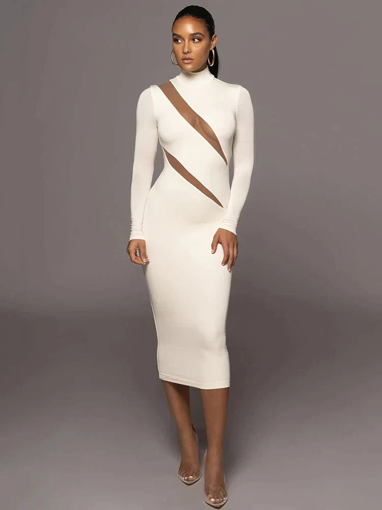 Elegant bodycon sexy maxikjole