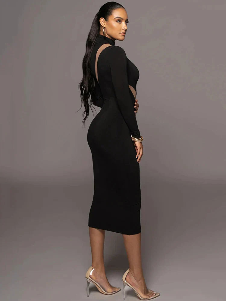 Elegant bodycon sexy maxikjole
