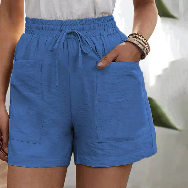Nelly | Avslappede shorts i lin med elastisk liv og snøring