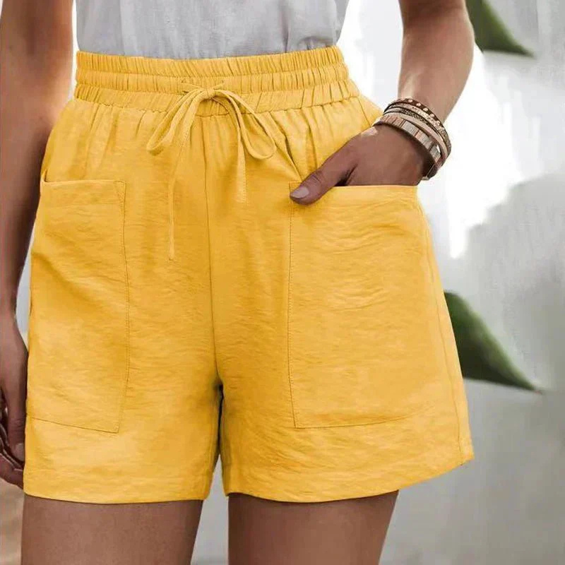 Nelly | Avslappede shorts i lin med elastisk liv og snøring