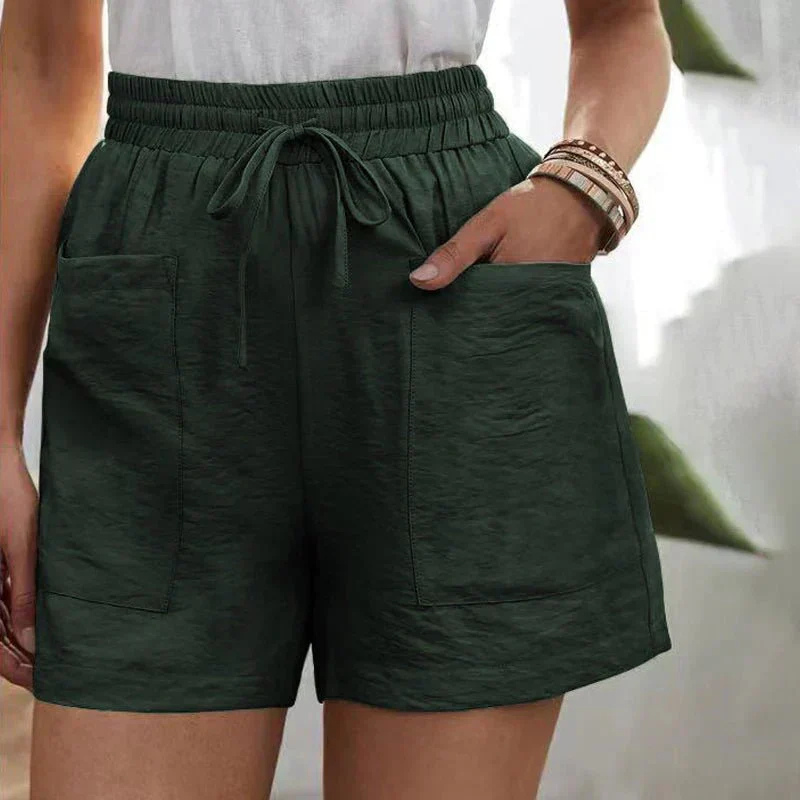Nelly | Avslappede shorts i lin med elastisk liv og snøring