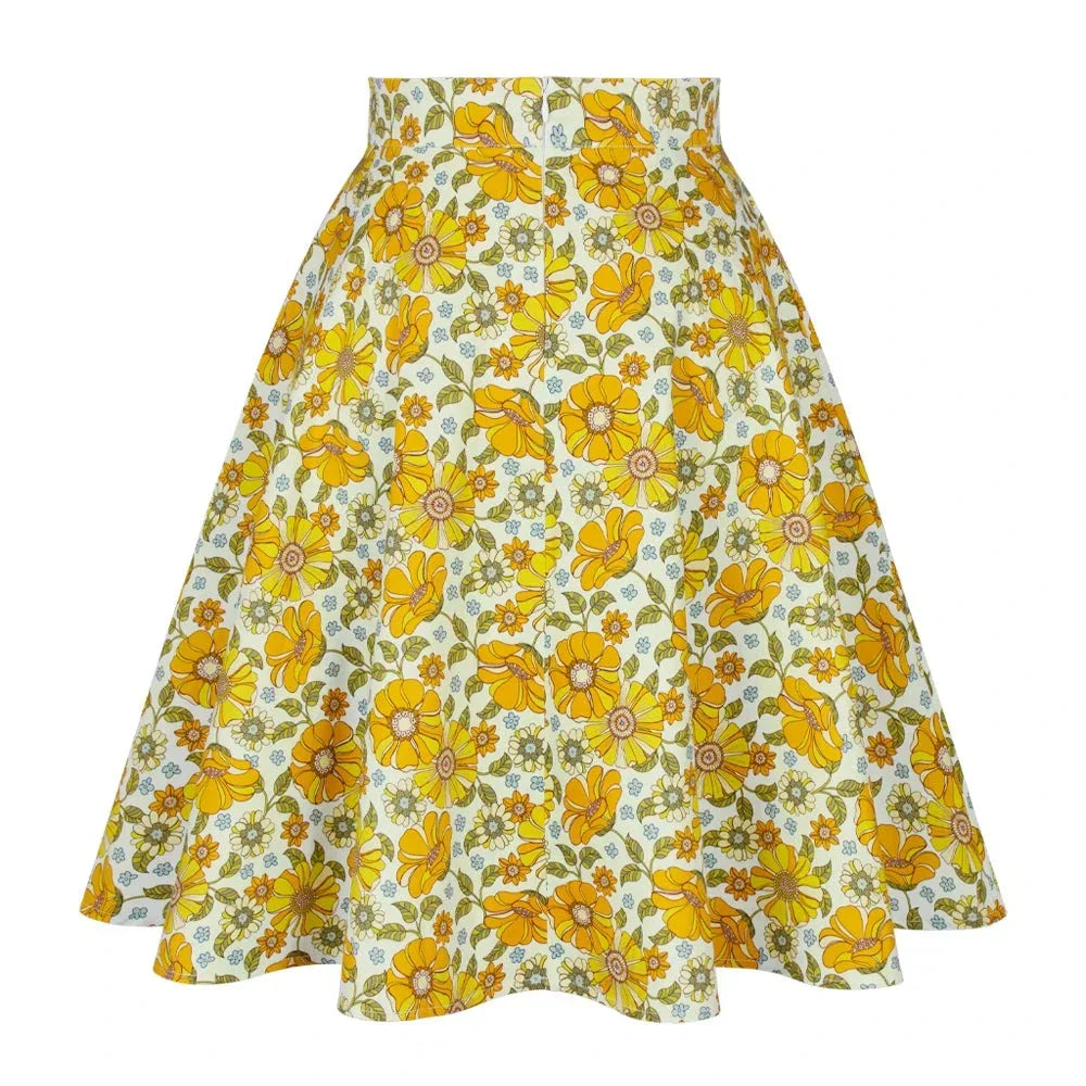 Vintage retro blomstrete skjørt i 50-60-tallsstil