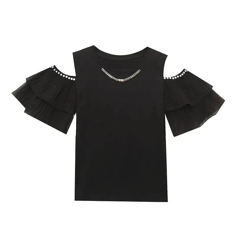 Sexy T-skjorte uten skuldre