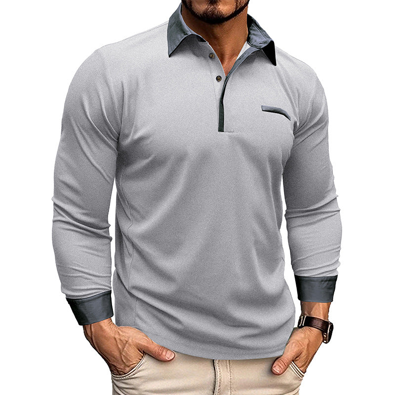 Herrepolo med lange ermer og revers