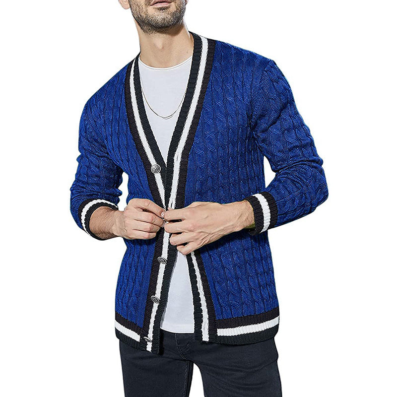 Slim Fit Stand Cardigan genser for menn
