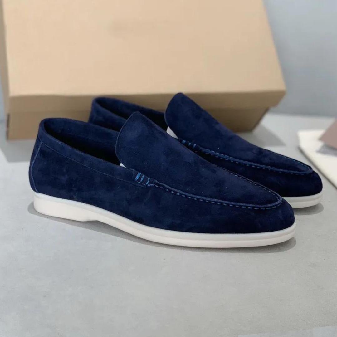 Skinn Slip-On Flat Loafers sko - ergonomiske sko