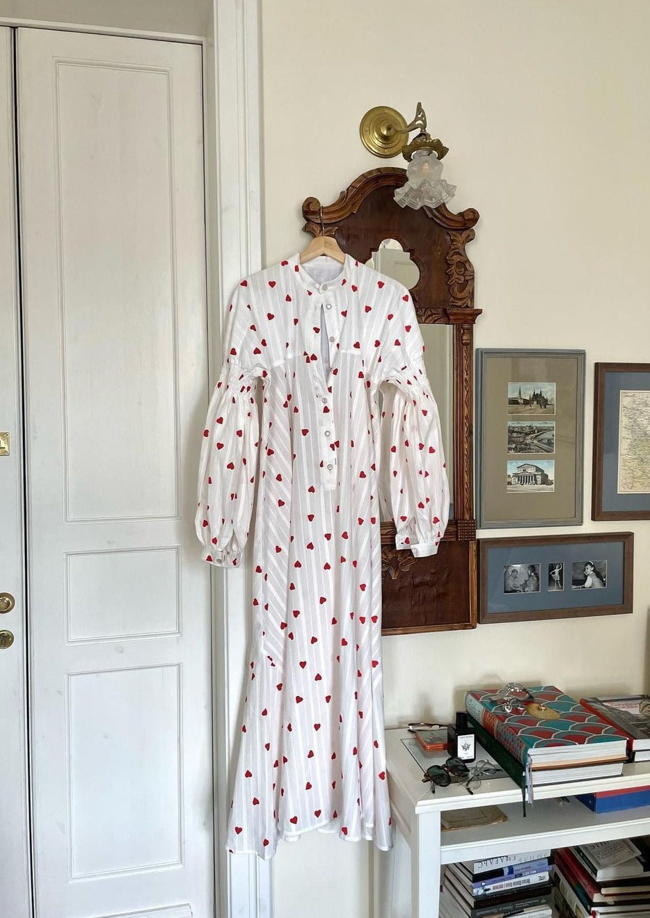 Sommer Oversized Hjerter Brodert Skjortekjole