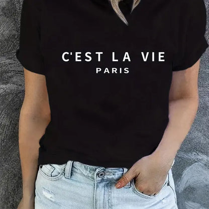 Paris T-skjorte med rund hals