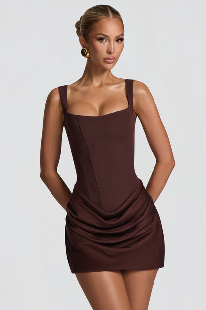 Elegant Rynket Bodycon Festkjole Mini