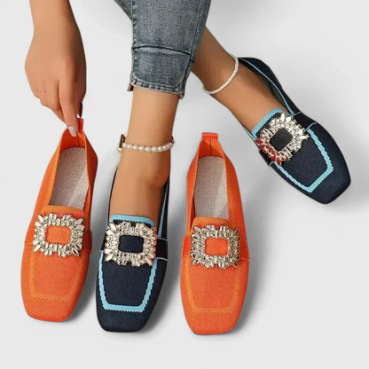 Priya | Pustende strikkballerinaer med rhinestone-spenne